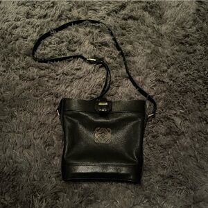 EUC Vintage LOEWE Leather Shoulder Bag, Black